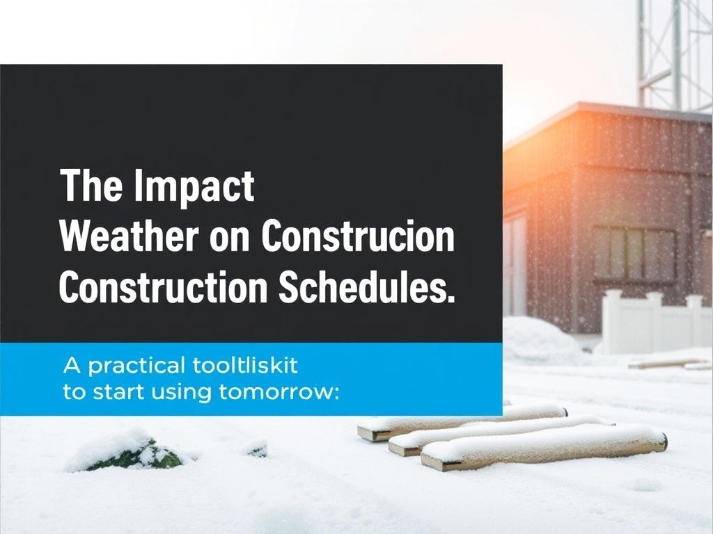 The Impact of Weather on Construction Schedules. A practical toolkit to start using tomorrow The Impact of Weather on Construction Schedules. A practical toolkit to start using tomorrow