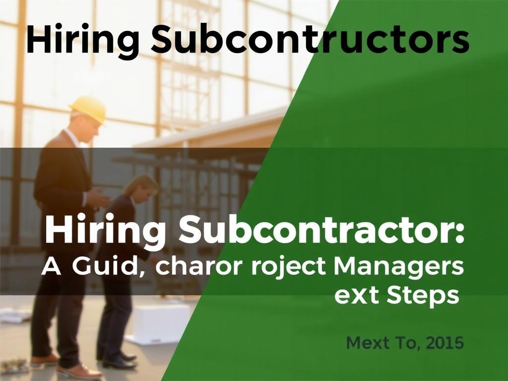     Hiring Subcontractors: A Guide for Project Managers. Final thoughts and next steps
