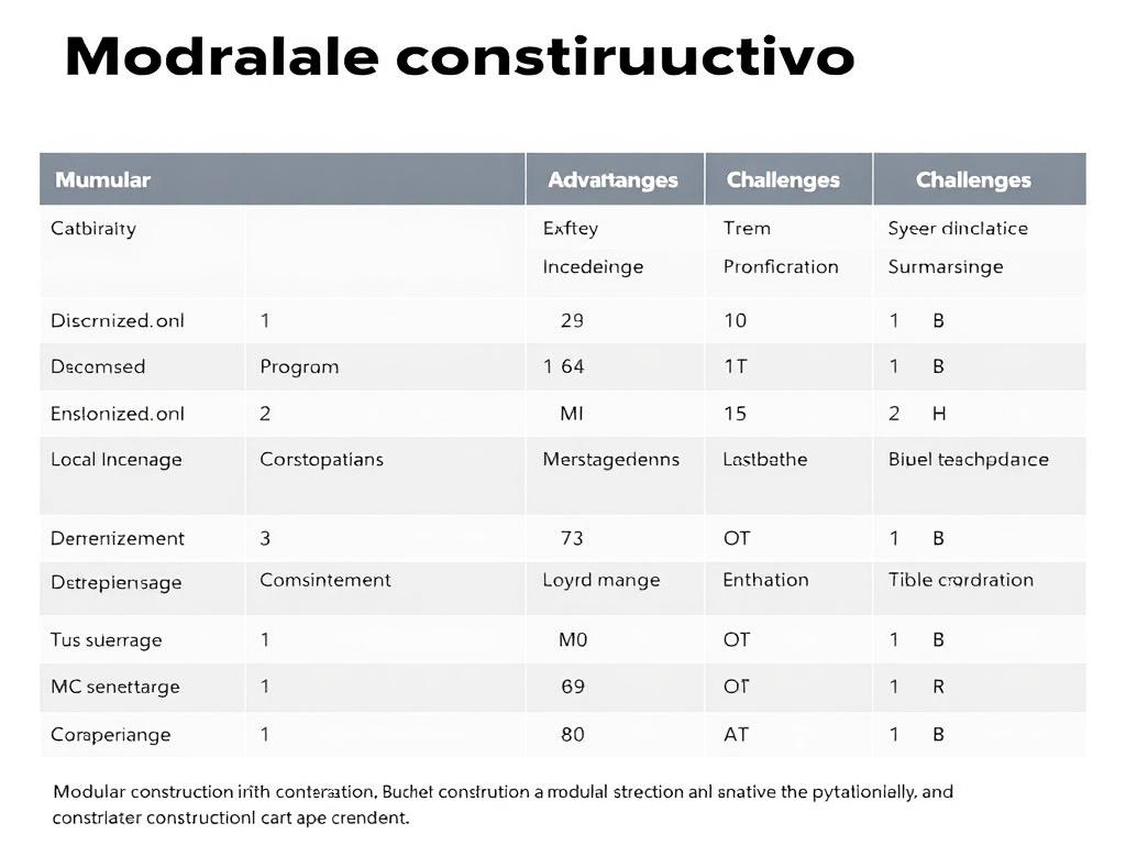 La construction modulaire : avantages et défis. Tableau récapitulatif La construction modulaire : avantages et défis. Tableau récapitulatif