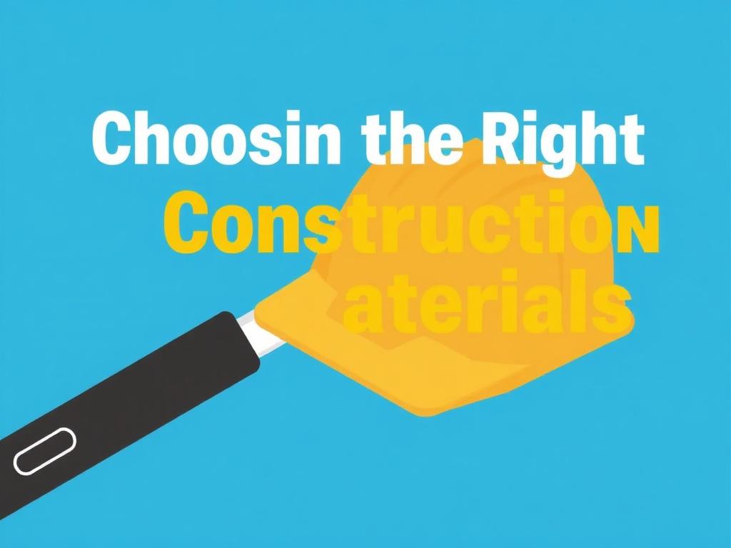 Choosing the Right Construction Materials for Your Project. Why material choice matters from day one Choosing the Right Construction Materials for Your Project. Why material choice matters from day one