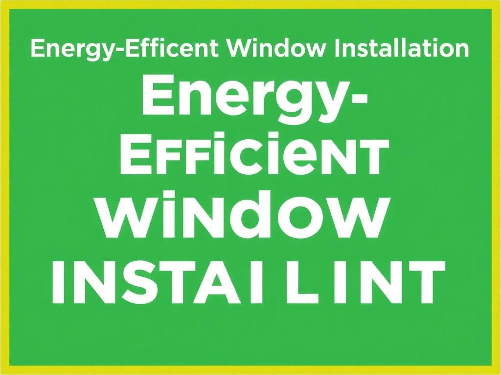 Energy-Efficient Window Installation. Sample installation checklist Energy-Efficient Window Installation. Sample installation checklist