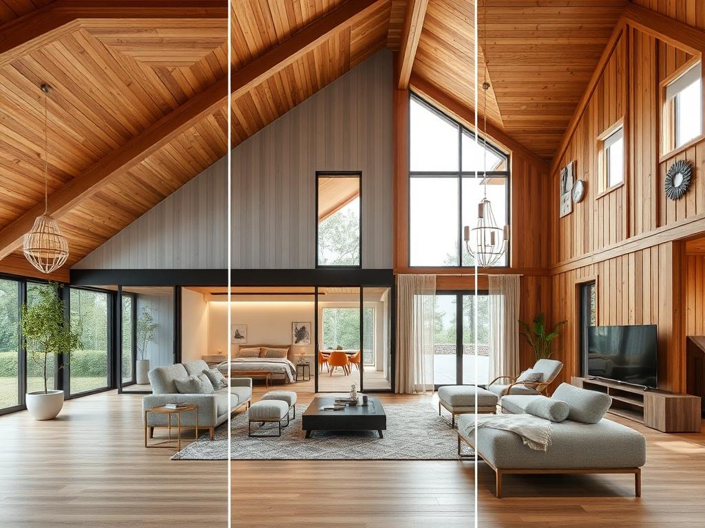 Moderne Haustypen im Vergleich: Massivhaus, Fertighaus, Holzhaus. Schallschutz und Wohnkomfort Moderne Haustypen im Vergleich: Massivhaus, Fertighaus, Holzhaus. Schallschutz und Wohnkomfort