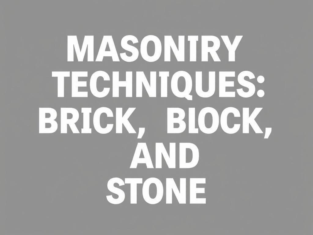    Masonry Techniques: Brick, Block, and Stone. Costs, scheduling, and labor considerations